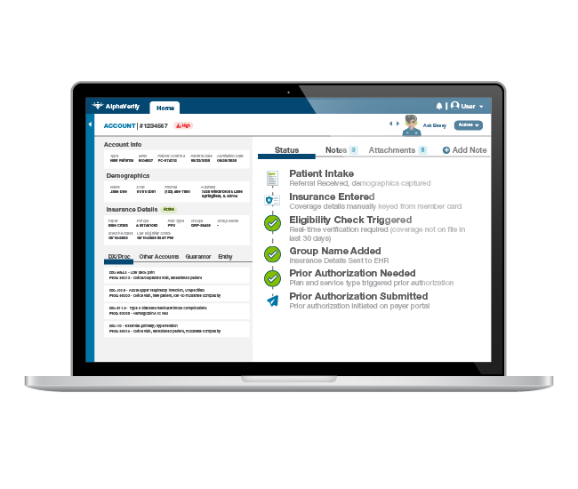 Screenshot of Alphaverify on Computer