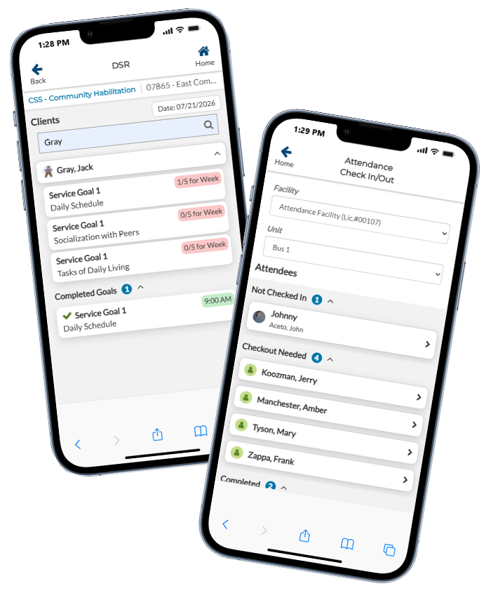 myEvolv mobile views | IDD EHR Software | Netsmart