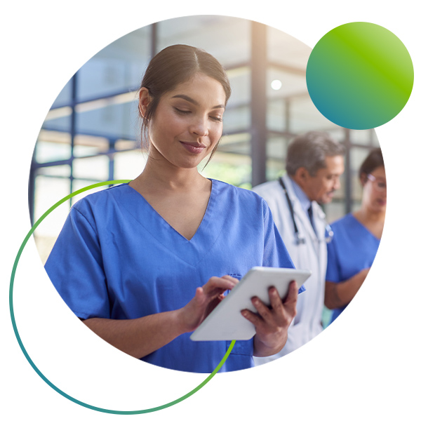 myunity nurse with tablet