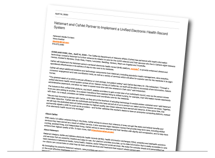 CalVet Success Story on Document