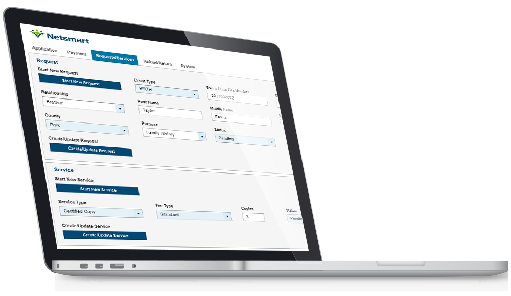 vital records laptop - Netsmart Vital Records System (VRS) registers and issues county and state medical records